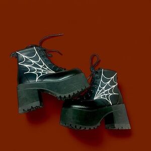 Gothic black platform boots